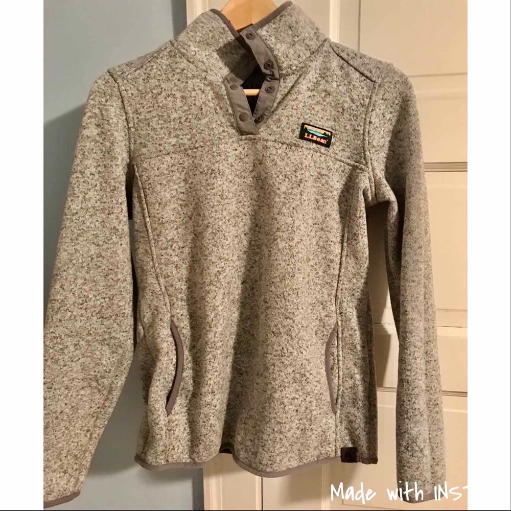 L.L. Bean Sweater Fleece- Gray- Small